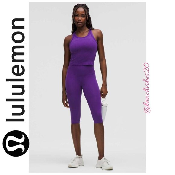 LULULEMON ATHLETICA Wunder Train High-Rise Crop 15" College Purple 8 NWT LL-238 - Picture 1 of 5